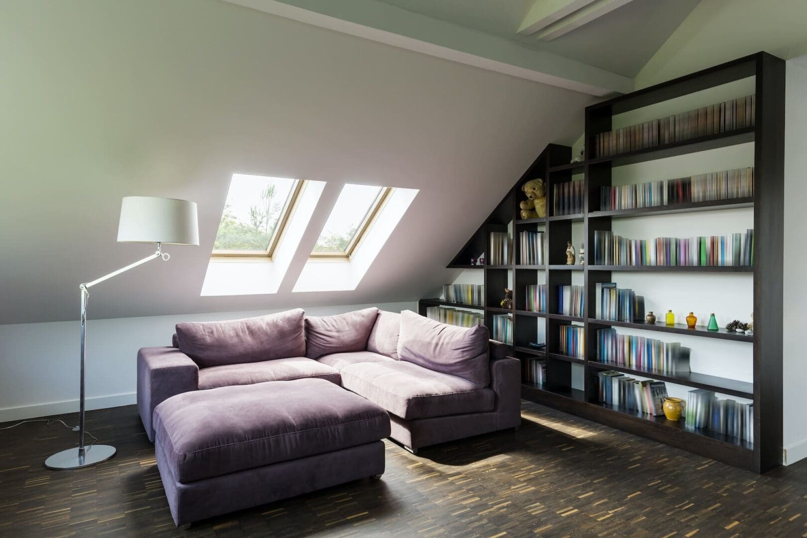 Living room in the attic