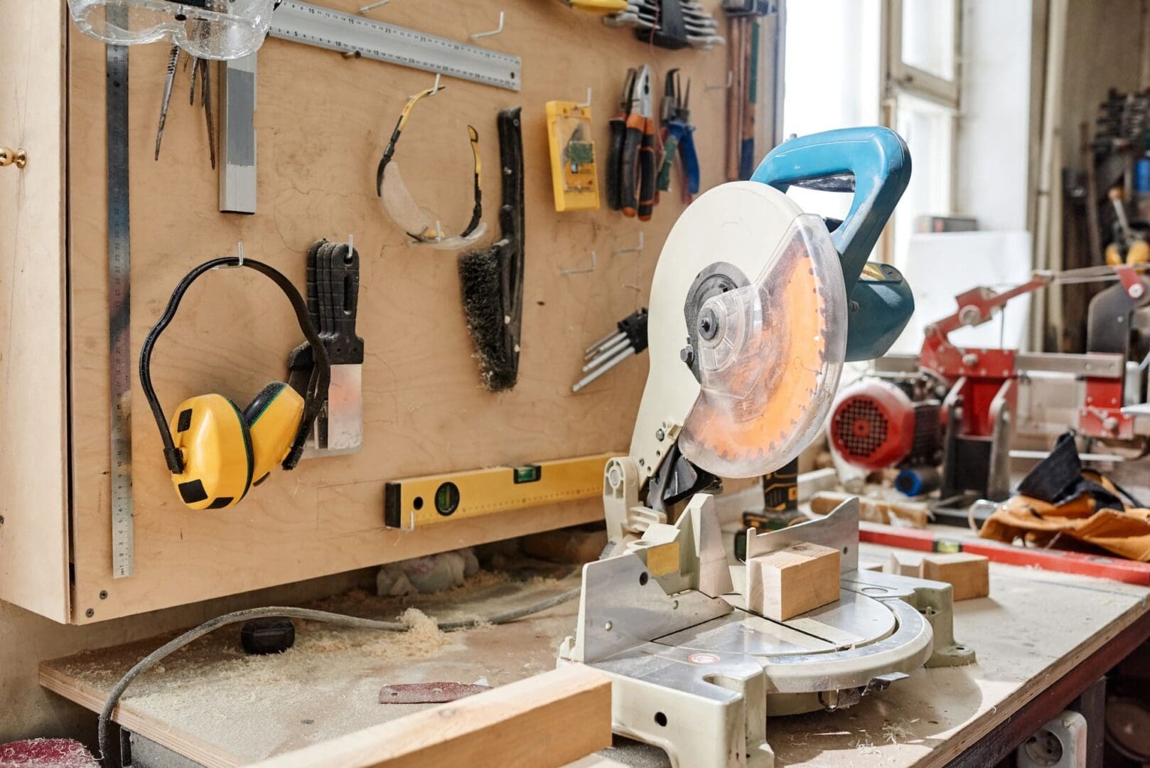 Tools In Woodworking Workshop